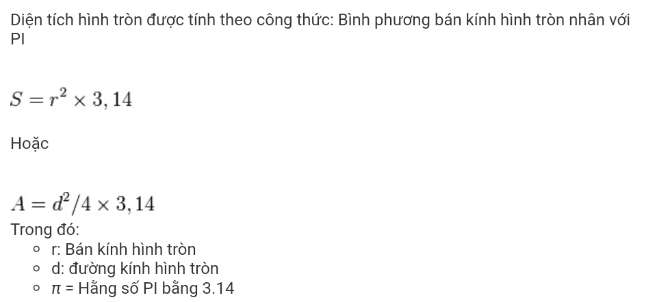 Công thức tính diện tích tam giác, hình tròn, hình vuông, hình chữ nhật, hình thang, hình bình hành-10
