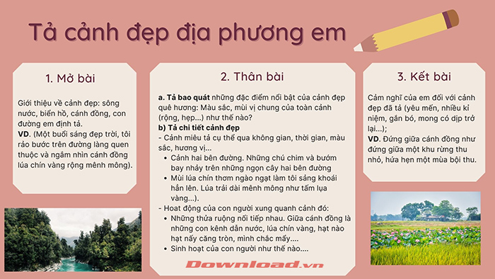 Tả lại cảnh đẹp của quê hương