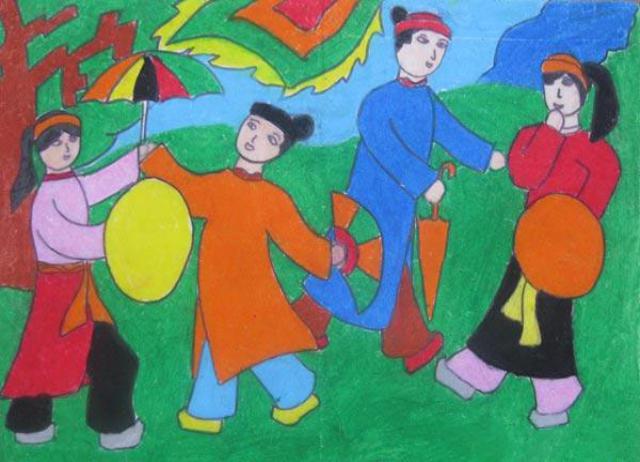 Tranh vẽ lễ hội Việt Nam