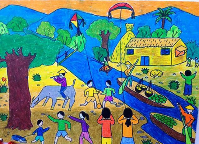 Tranh vẽ lễ hội Việt Nam