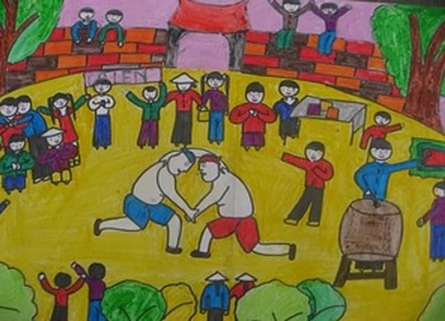 Tranh vẽ lễ hội Việt Nam