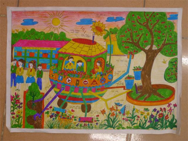 Tranh ve Chiec o to mo uoc 46